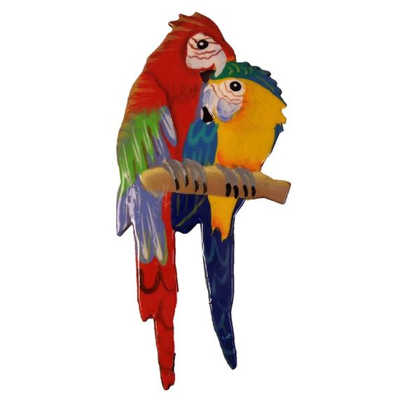 Tropical Beach Macaw Parrot Haitian Metal Magnet Set 2 - Picture 2 of 5